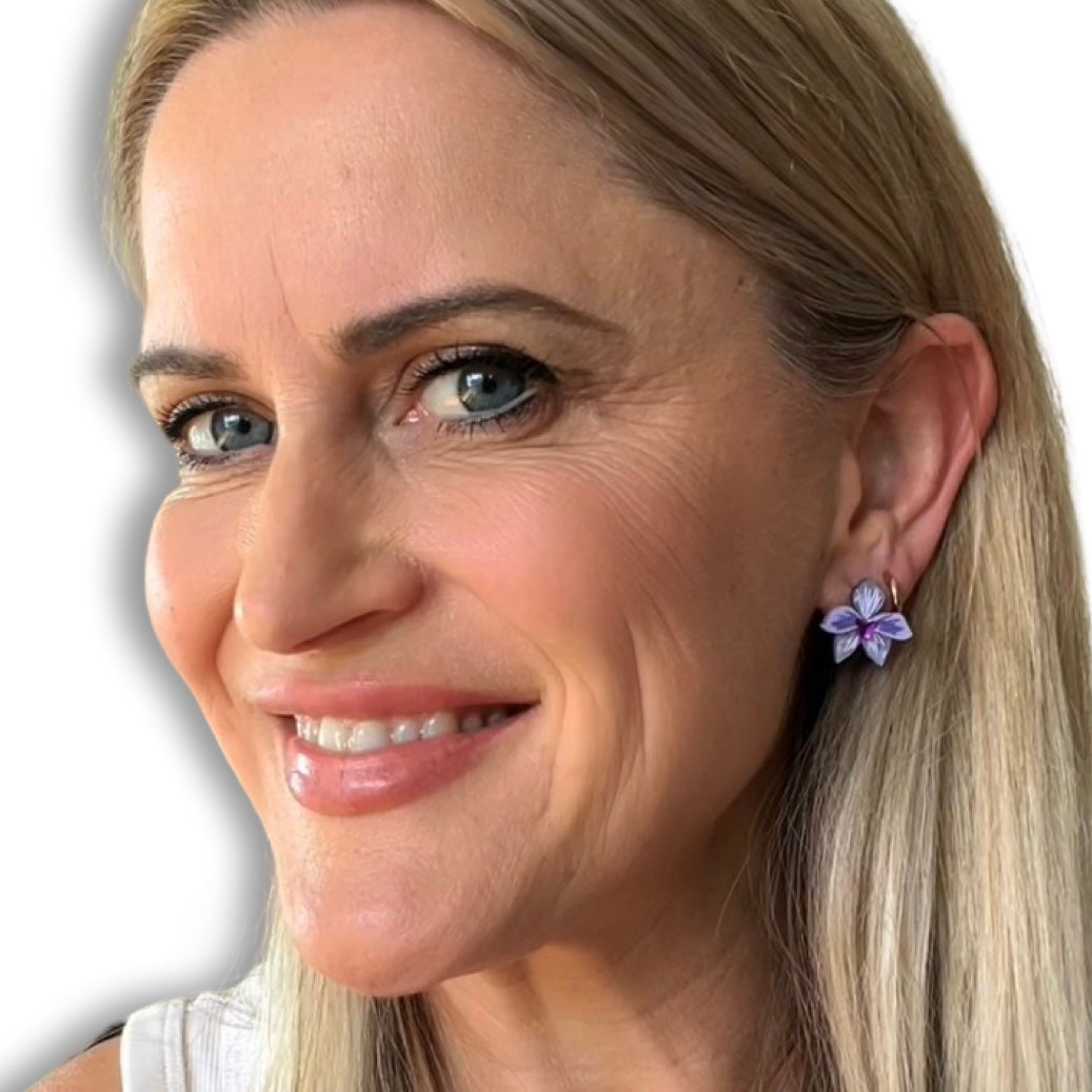 Lilac Ground Orchid Stud