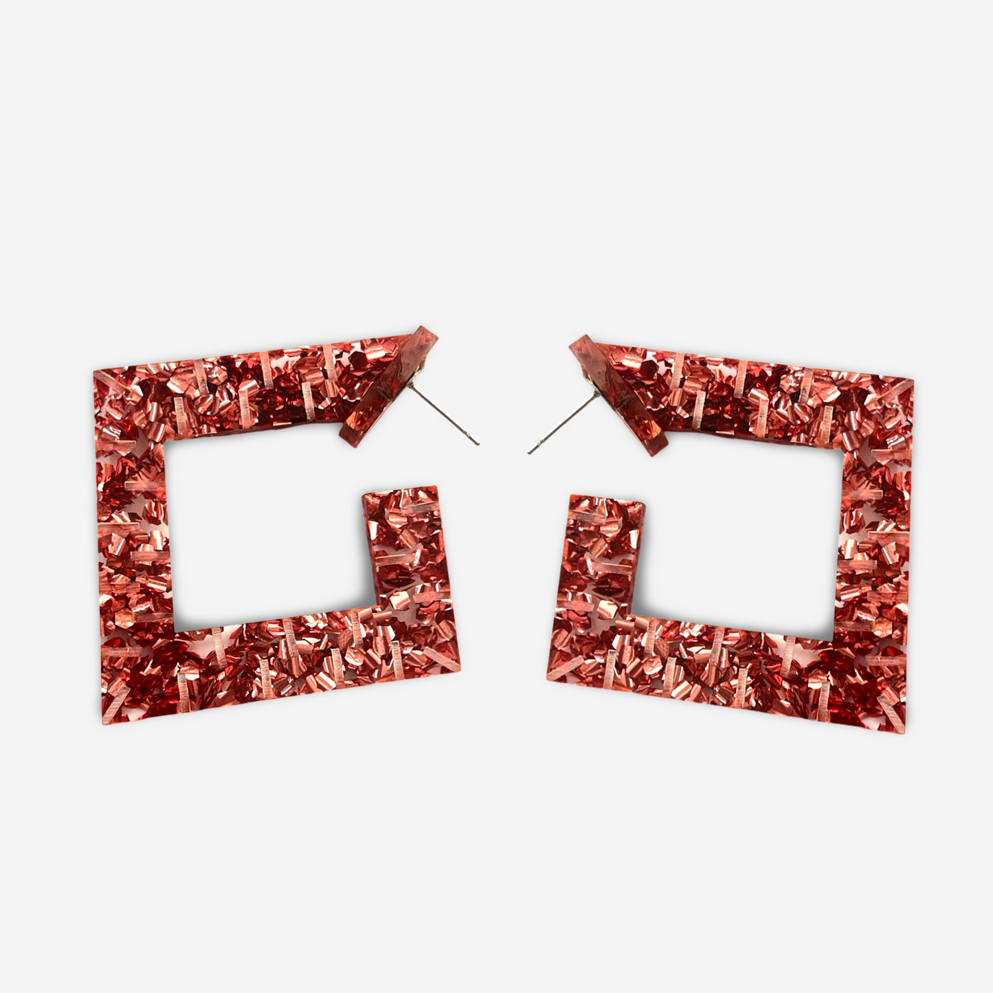 Pink Squoops- Square Hoops