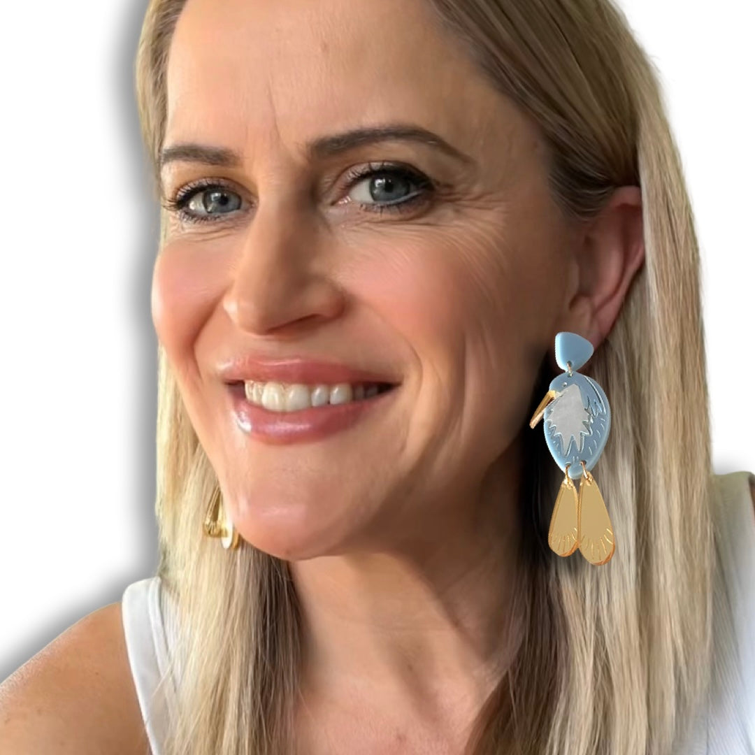 Heron Birds- Light Blue