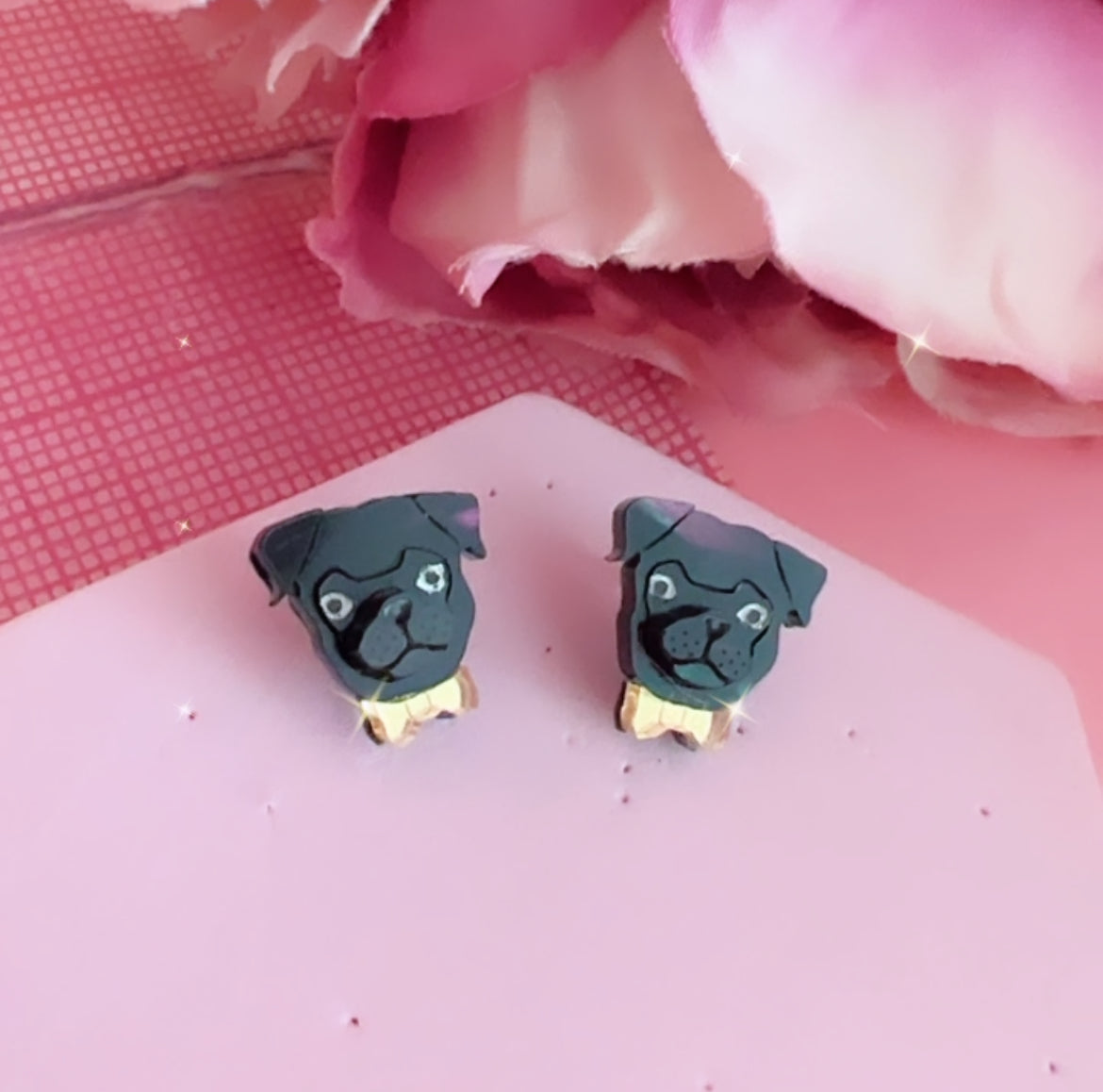 Pug earring studs