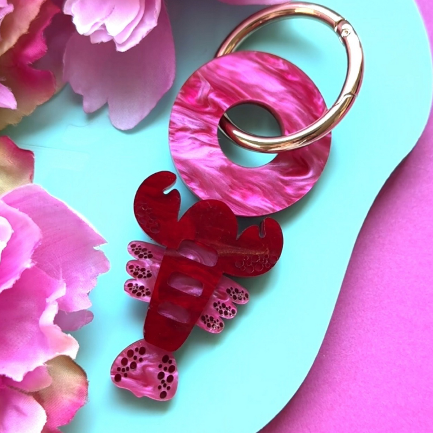 Limited Edition Lobster Bag Charm- Crimson Armour- And O Clasp