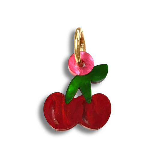Mini Cherry Bag Charm - Double Take -  And O Clasp