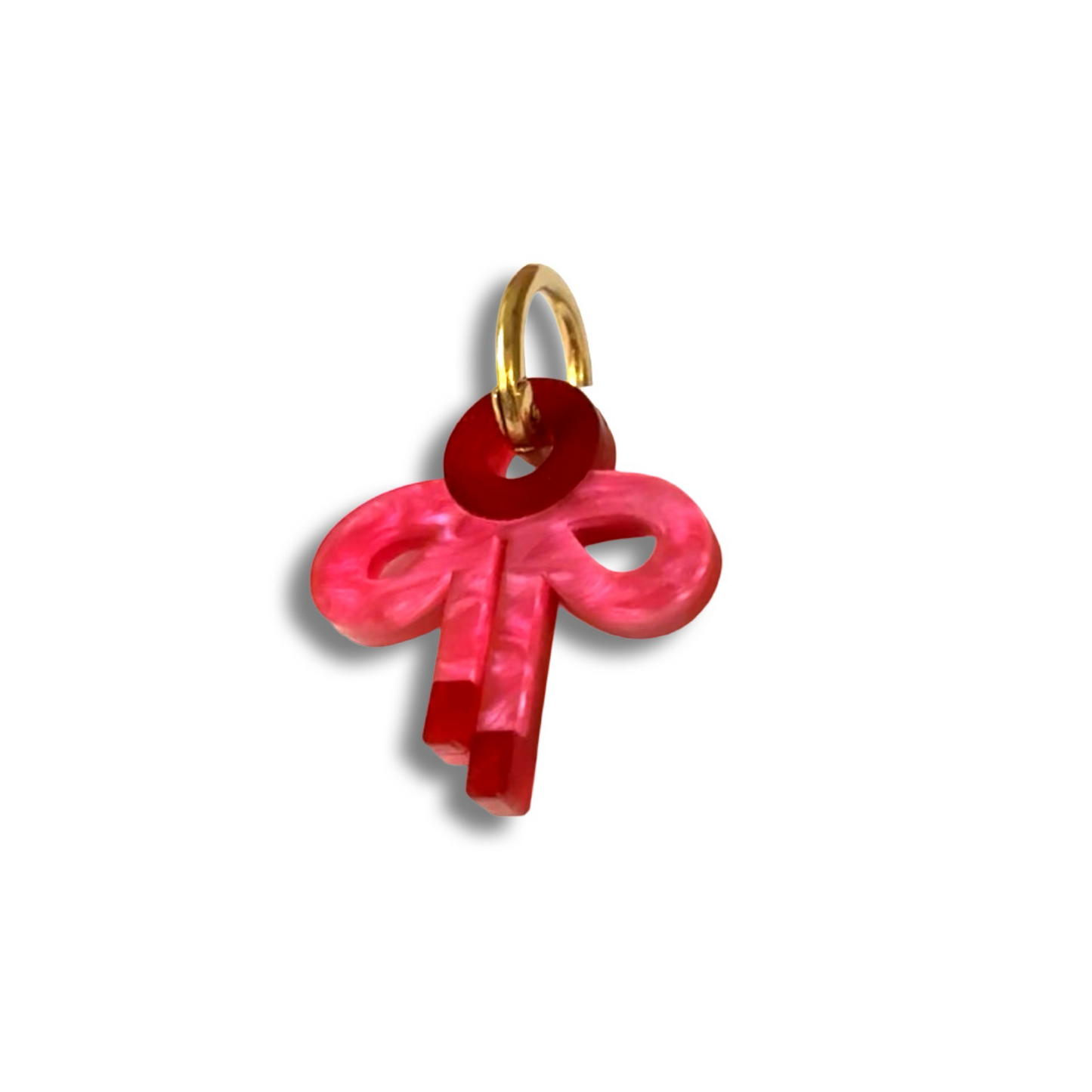 Mini Ribbon Bow Bag Charm -Tied Intentions - And O Clasp