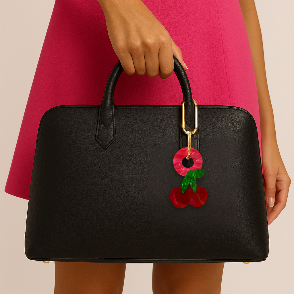 Cherry Bag Charm - Double Take - And O Clasp