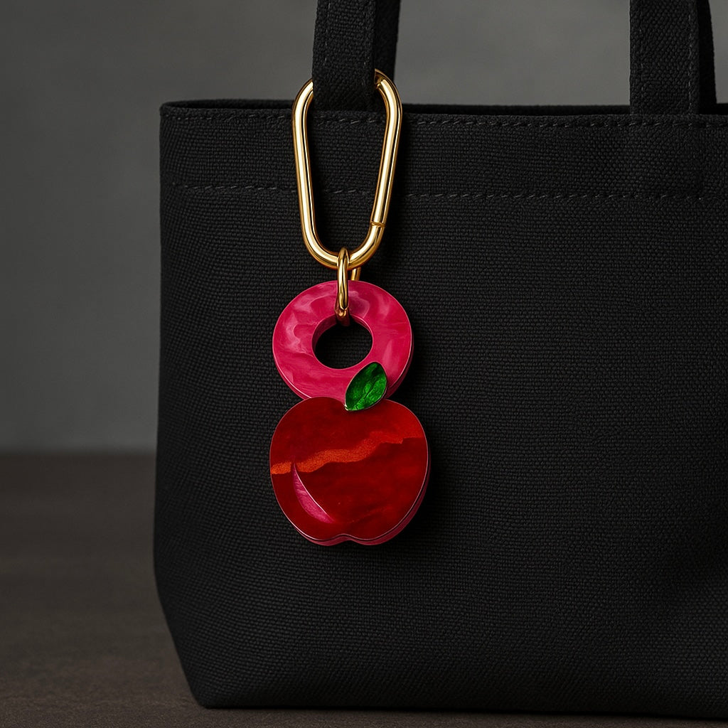 Apple Bag Charm - Core Intentions - And O Clasp