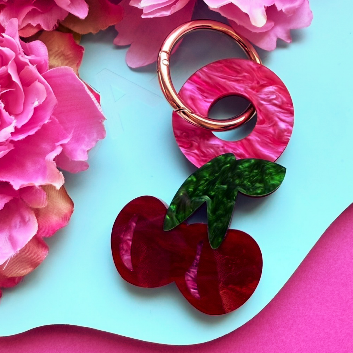 Cherry Bag Charm - Double Take - And O Clasp
