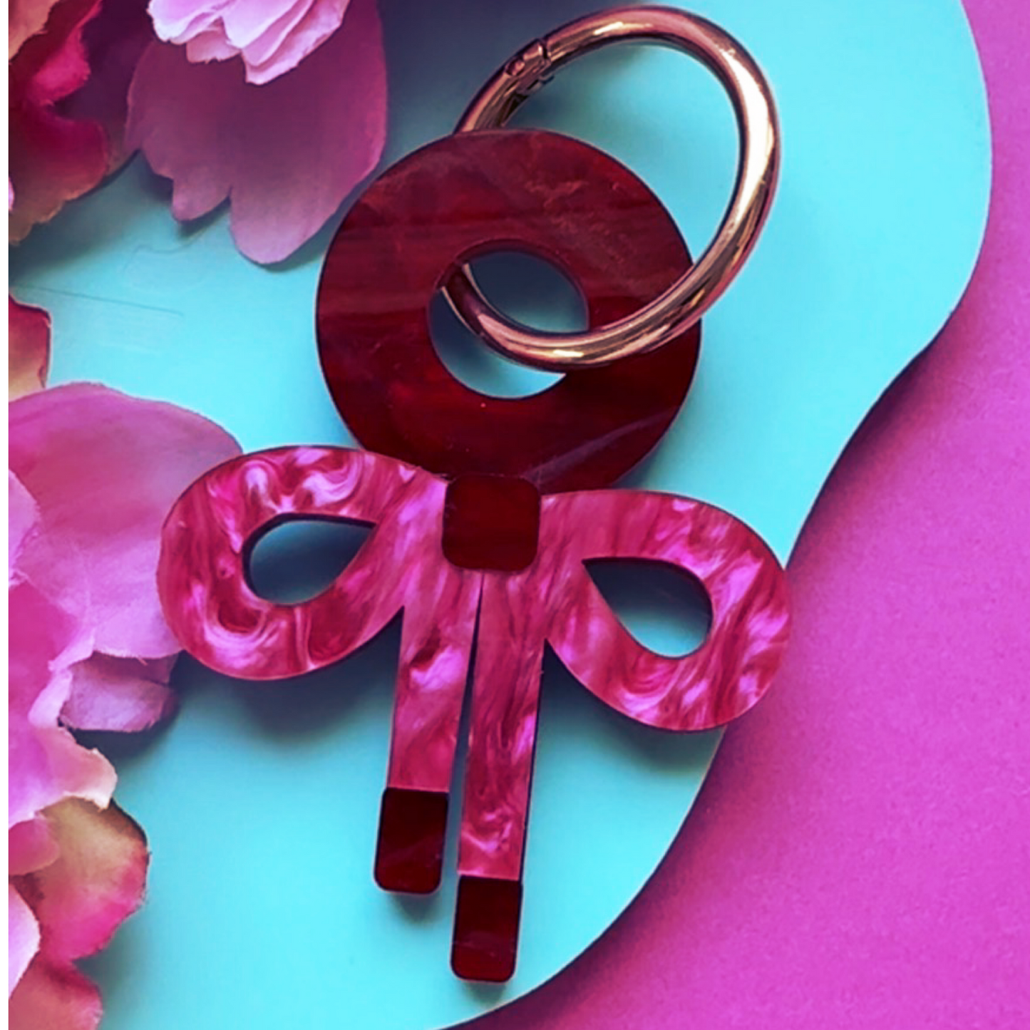 Ribbon Bow Bag Charm - Tied Intentions - And O Clasp
