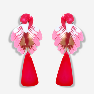 Dark Pink Tail Abstract Flamingo