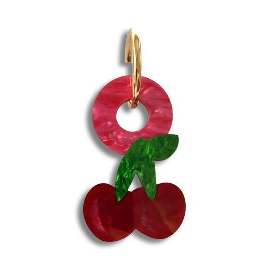 Cherry Bag Charm - Double Take - And O Clasp
