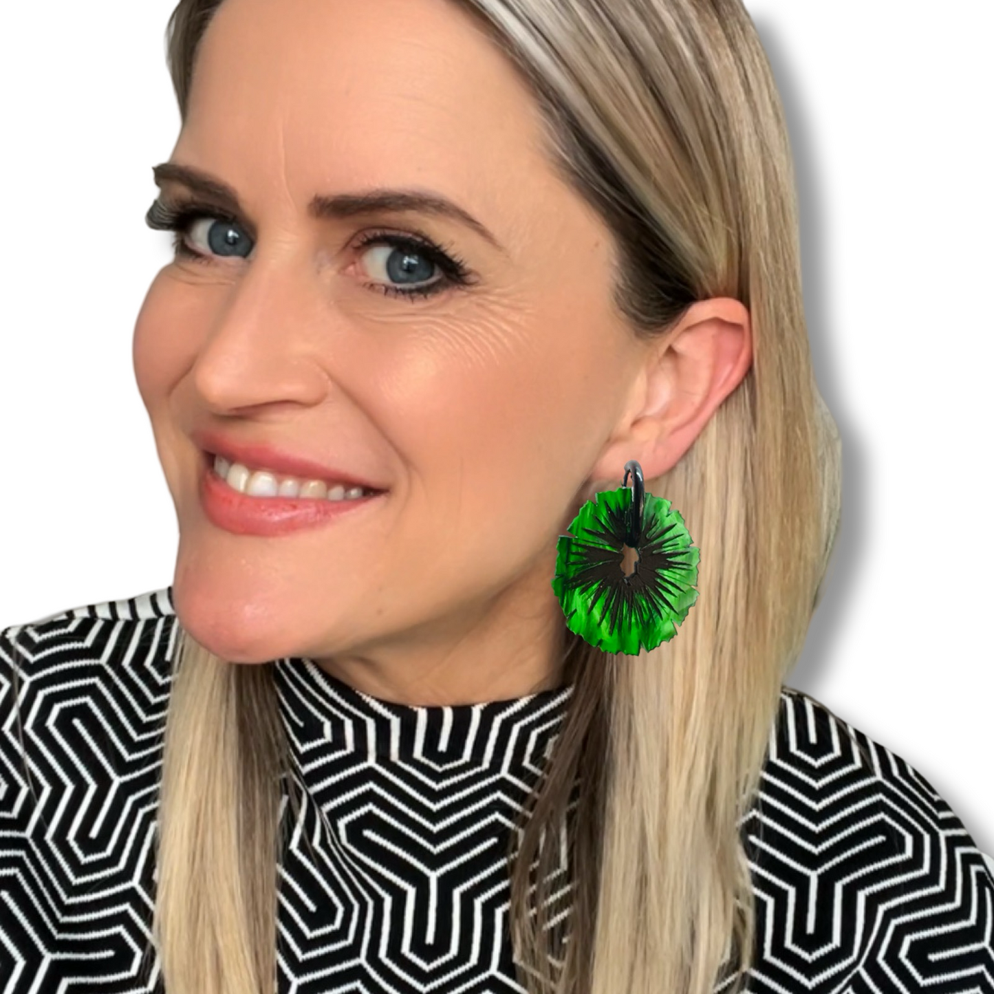 Fan Palm Green and Black - Large