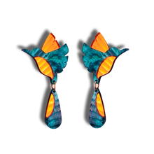 Load image into Gallery viewer, Azure Kingfisher - Teal and Orange