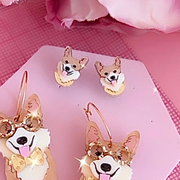Corgi earring studs