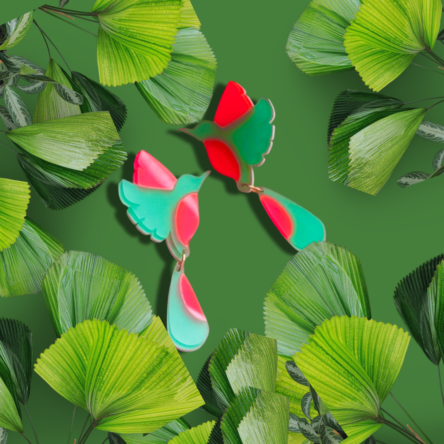 Azure Kingfisher - Green and Pink