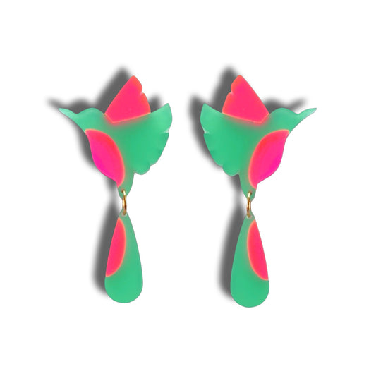 Azure Kingfisher - Green and Pink