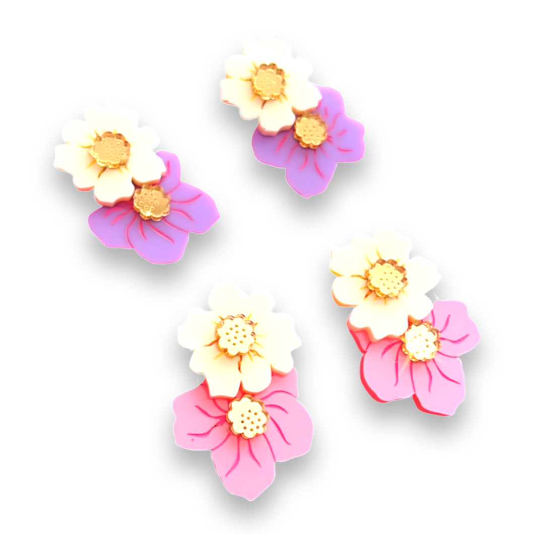 Tibouchina and Ivory Statement Studs