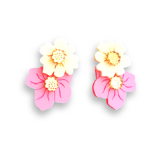 Load image into Gallery viewer, Tibouchina and Ivory Statement Studs