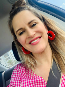 Summer Ready Reversible Hoops Red and Pink