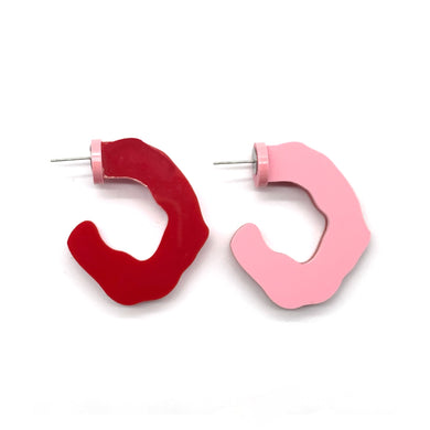 Summer Ready Reversible Hoops Red and Pink
