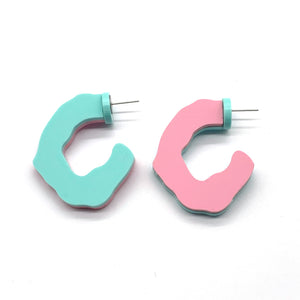 Summer Ready Reversible Hoops Mint and Pink