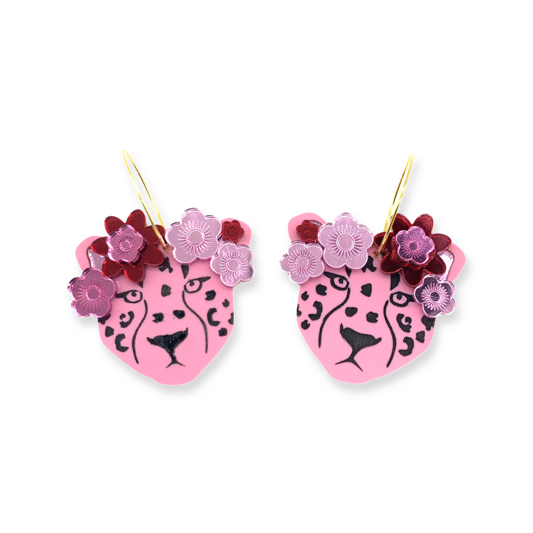 Lulu Leopard Hoop Dangle