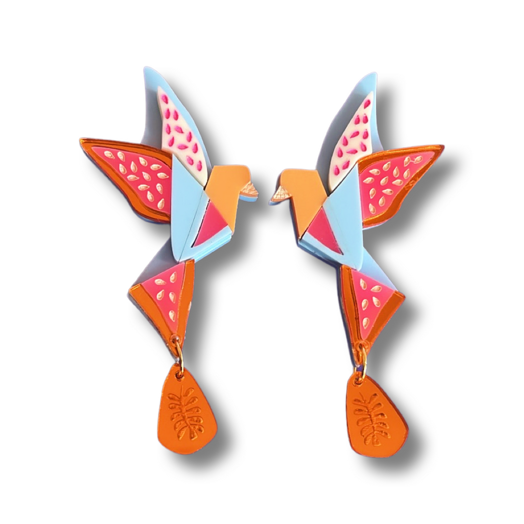 Origami Bird Statement Earring