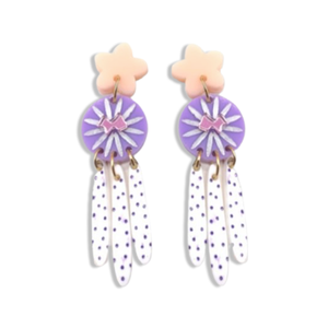 Sundial Dangles in Lilac and Nude