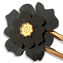Load image into Gallery viewer, Black Shadow Flower Clip