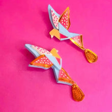 Load image into Gallery viewer, Origami Bird Statement Earring