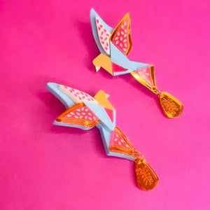 Origami Bird Statement Earring