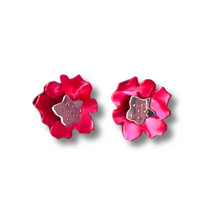 Pink Flower Studs