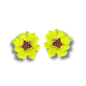 Yellow Flower Studs