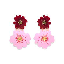 Load image into Gallery viewer, Red and Pink Double Flowers