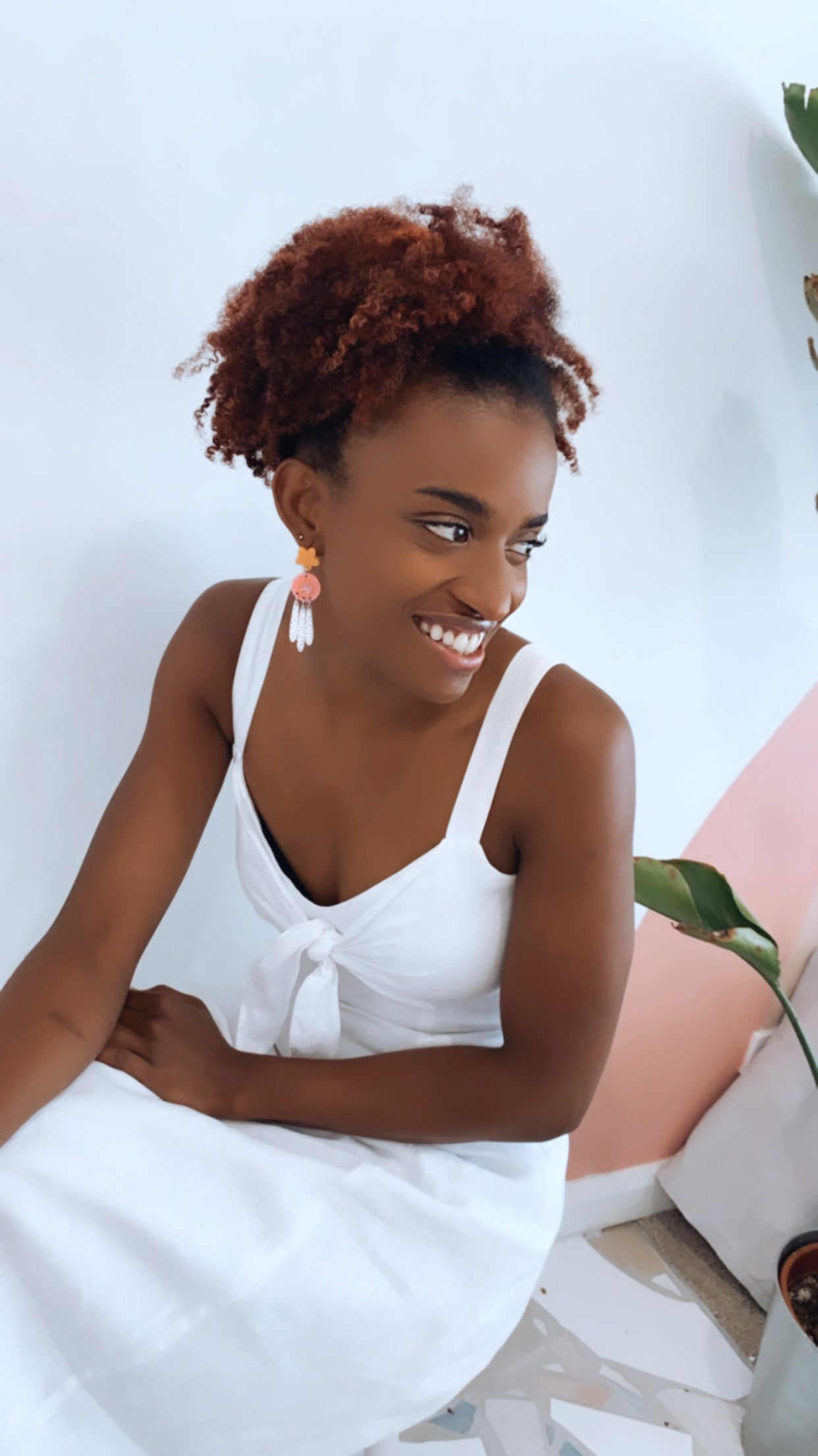 Sundial Dangles in Pink and Orange