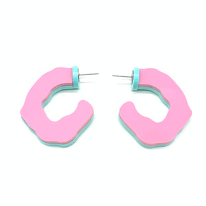 Summer Ready Reversible Hoops Mint and Pink
