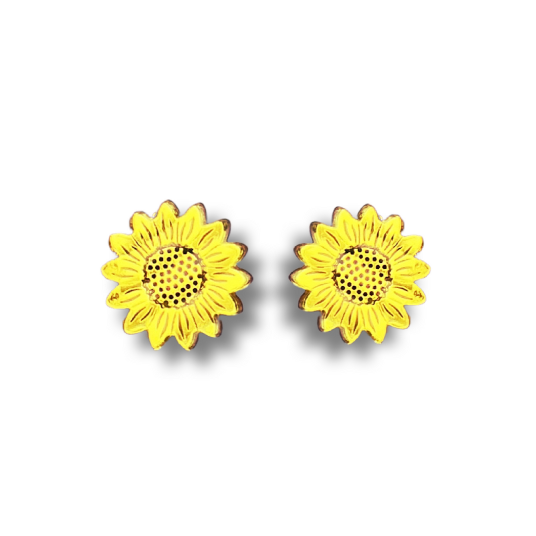Yellow Mirror Sunflowers studs