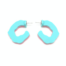 Load image into Gallery viewer, Summer Ready Reversible Hoops Mint and Pink