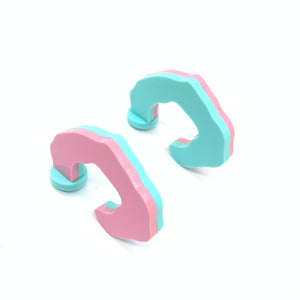 Summer Ready Reversible Hoops Mint and Pink